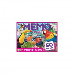 Птицы. Карточная игра Мемо. (50 карточек, 65х95мм ). Коробка: 125х170х40мм Умные игры в кор.50шт	